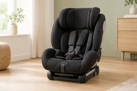 Siège-auto convertible noir Graco Extend LX R129 présenté seul dans un intérieur lumineux aux tons ivoire et sauge.