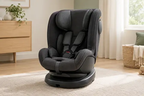 Siège auto Kinderkraft I-Grow noir graphite, pivotant, avec harnais et appui-tête réglable
