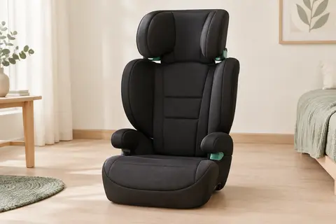 Siège auto Lionelo Hugo i-Size avec dossier, appui-tête réglable et accoudoirs, photographié seul