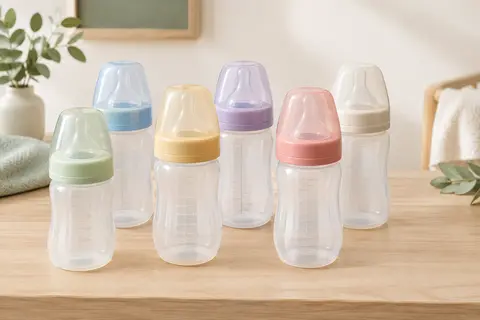 Lot de six biberons Natural Start de 260 ml avec tétines souples en silicone et capuchons